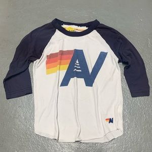 KIDS Aviator Nation Size 6 Graphic Baseball Tee